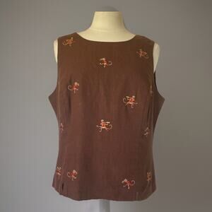 VTG Plaza South Petite Women's Size 16P Dressy Dancing Monkeys Fully Lined Crop